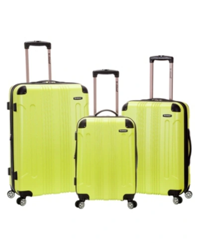 Shop Rockland Sonic 3-pc. Hardside Luggage Set In Lime