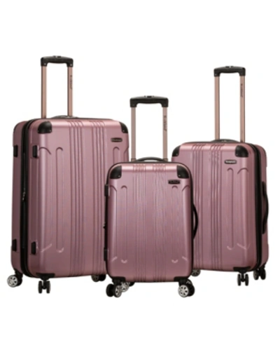 Shop Rockland Sonic 3-pc. Hardside Luggage Set In Pink
