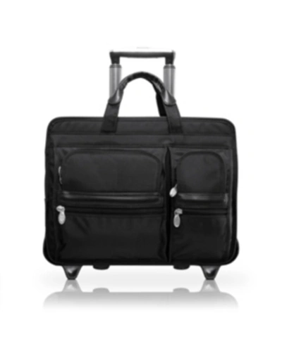 Mcklein Clinton, 17" Patented Detachable -wheeled Laptop Briefcase In Black