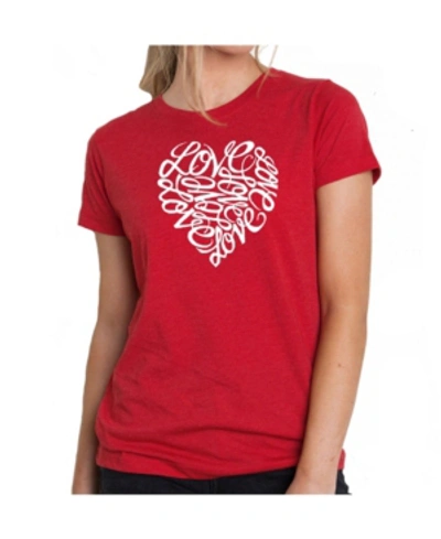 Shop La Pop Art Women's Premium Word Art T-shirt In Red