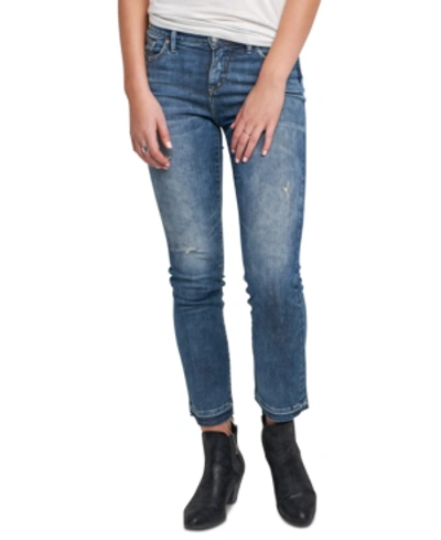 Shop Silver Jeans Co. Aikins Straight-leg Ankle Jeans In Indigo