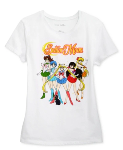 Shop Love Tribe Juniors' Sailor Moon Anime Graphic T-shirt In White