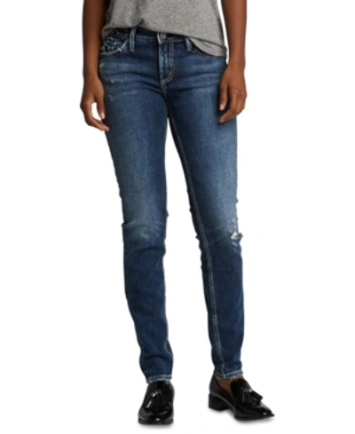 Shop Silver Jeans Co. Elyse Skinny Jeans In Indigo