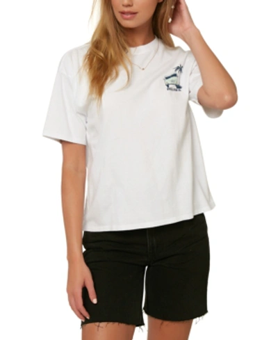 Shop O'neill Juniors' Van Life Cotton Dunes Graphic T-shirt In White