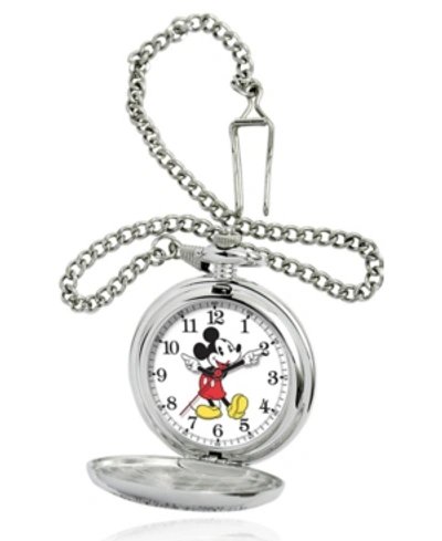 Shop Ewatchfactory Disney Mickey Mouse Men's Pocket Watch In Silver