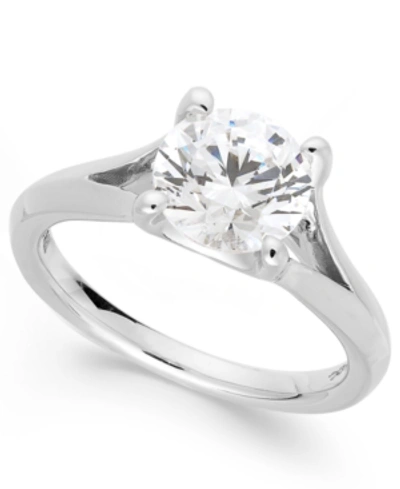 Shop X3 Certified Diamond Split Shank Engagement Ring (2 Ct. T.w.) In 18 White Gold, Created For Macy's