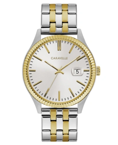 Shop Caravelle Designed By Bulova Men's Two-tone Stainless Steel Bracelet Watch 41mm In No Color