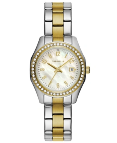 Shop Caravelle Designed By Bulova Women's Two-tone Stainless Steel Bracelet Watch 28mm In No Color