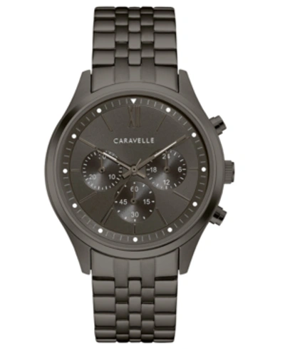 Shop Caravelle Designed By Bulova Men's Chronograph Gunmetal Stainless Steel Bracelet Watch 41mm In No Color