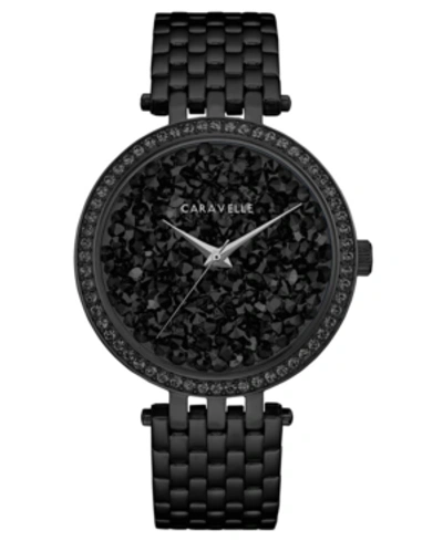 Shop Caravelle Designed By Bulova Women's Black Stainless Steel Bracelet Watch 38mm In No Color