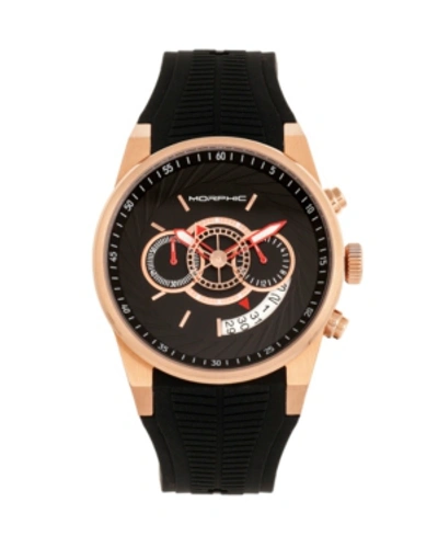 Shop Morphic Quartz M72 Series, Mph7204, Black/rose Gold Chronograph Silicone Watch 43mm