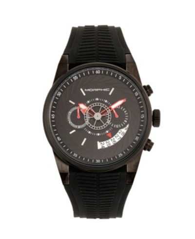 Shop Morphic Quartz M72 Series, Mph7205, Black Chronograph Silicone Watch 43mm