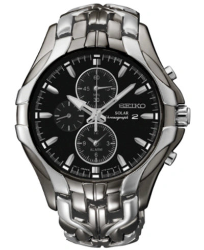 Shop Seiko Men's Chronograph Solar Excelsior Two-tone Stainless Steel Bracelet Watch 43mm Ssc139