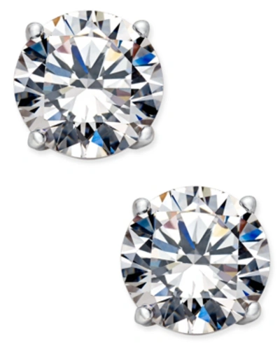 Shop Eliot Danori Silver-tone Crystal Stud Earrings, Created For Macy's In Clear