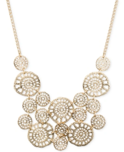 Shop Lonna & Lilly Gold-tone Textured Disc Drama Necklace