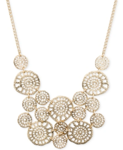 Lonna & Lilly Gold-tone Textured Disc Drama Necklace In Gold