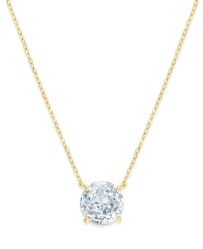Shop Eliot Danori 18k Gold-plated Crystal Pendant Necklace, Created For Macy's