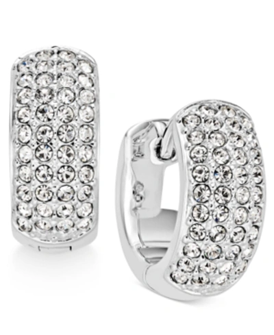 Eliot Danori Silver-tone Pave 1/2" Small Hoop Earrings, Created For Macy's In Silver