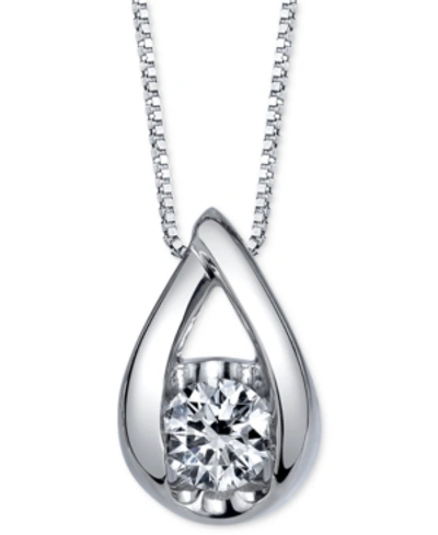 Sirena Diamond Teardrop Pendant Necklace (1/5 Ct. T.w.) In 14k White Gold Or Rose Gold In White Gold