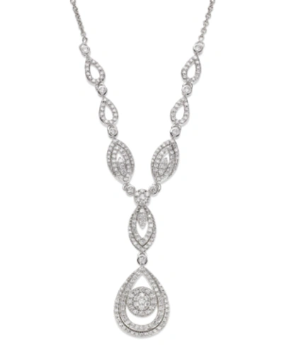 Shop Wrapped In Love Diamond Double Drop Pendant 17" In 14k White Gold Or 14k Yellow Gold (1-1/2 Ct. T.w.), Created For M