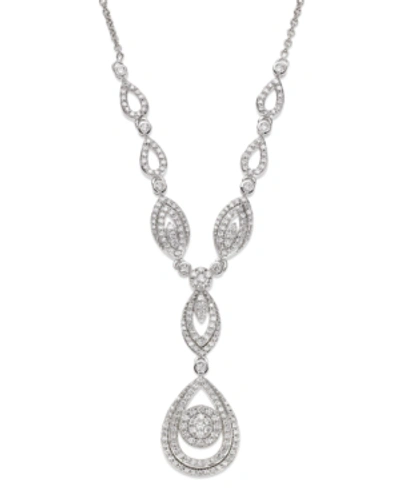 Wrapped In Love Diamond Double Drop Pendant 17" In 14k White Gold Or 14k Yellow Gold (1-1/2 Ct. T.w.), Created For M In White Gold