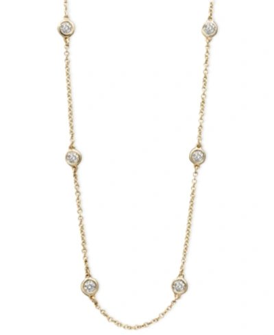Shop Effy Collection Trio By Effy Diamond Seven Station Necklace 16-18" (1/2 Ct. T.w.) In 14k White, Yellow Or Rose Gold In Yellow Gold