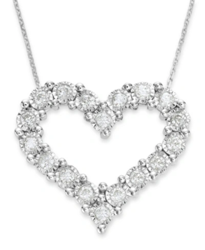 Shop Trumiracle Diamond Heart Pendant Necklace (1/2 Ct. T.w.) In 10k White Gold