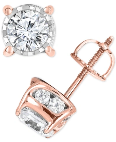 Trumiracle Diamond Spiral Stud Earrings (1-1/4 Ct. T.w.) In 14k Gold, Rose Gold Or White Gold In Rose Gold