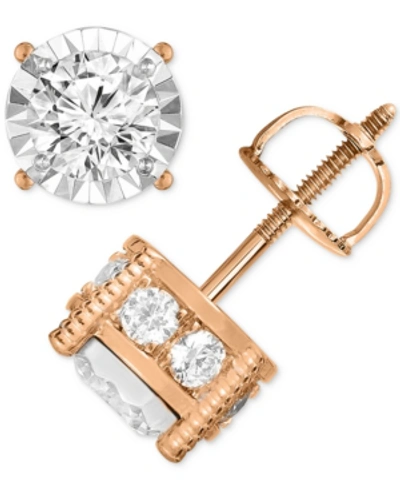 Shop Trumiracle Diamond Stud Earrings (1-1/4 Ct. T.w.) In 14k White, Yellow Or Rose Gold
