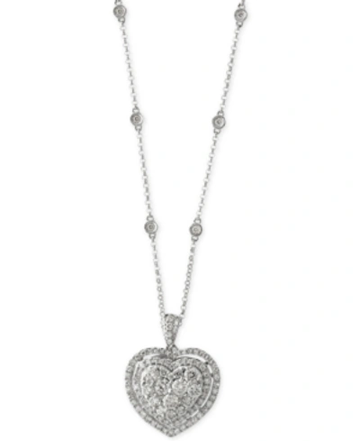 Effy Collection Bouquet By Effy Diamond Heart Pendant Necklace (1-1/8 Ct. T.w.) In 14k White Gold Or 14k Rose Gold In White Gold
