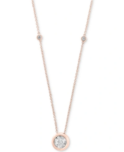 Shop Effy Collection Bubbles By Effy Diamond Bezel 18" Pendant Necklace (1/2 Ct. T.w.) In 14k White, Yellow Or Rose Gold