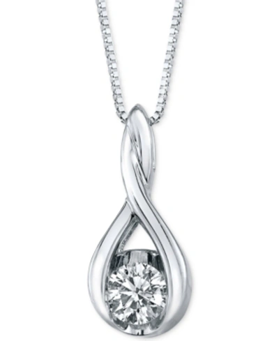 Shop Sirena Diamond Twist Pendant 18" Necklace In 14k White Gold (5/8 Ct. T.w.)