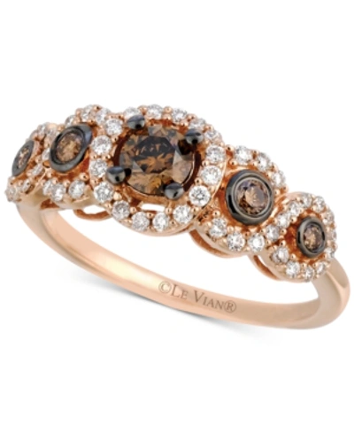Shop Le Vian Chocolatier Diamond Ring (3/4 Ct. T.w.) In 14k Rose Gold