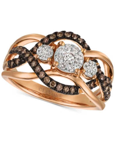 Le Vian Chocolatier Diamond Ring (3/8 Ct. T.w.) In 14k Rose Gold (also Available In Two-tone White & Yellow In Rose Gold