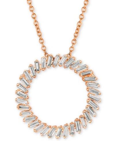 Le Vian Baguette Frenzy Vanilla Diamond Circle 20" Pendant Necklace (5/8 Ct. T.w.) In 14k Rose Gold In Rose Gold