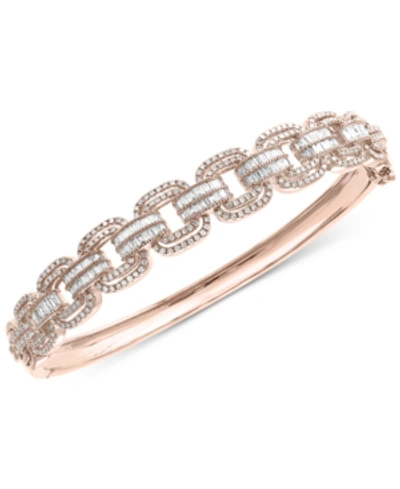 Shop Effy Collection Effy Diamond Bangle Bracelet (1-3/4 Ct. T.w.) In 14k Rose Gold