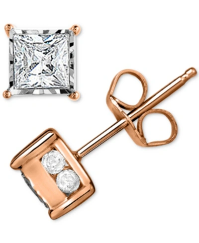 Shop Trumiracle Diamond Stud Earrings (1/2 Ct. T.w.) In 14k White, Yellow Or Rose Gold