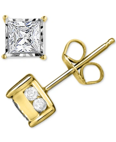 Shop Trumiracle Diamond Stud Earrings (1/2 Ct. T.w.) In 14k White, Yellow Or Rose Gold In Yellow Gold