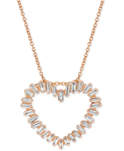 Le Vian Vanilla Diamond Baguette Heart 20" Pendant Necklace (5/8 Ct. T.w.) In 14k Rose Gold In Rose Gold