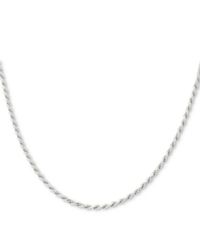 Shop Giani Bernini Sterling Silver Necklace, 24" Diamond Cut Rope Chain