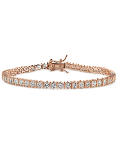 GIANI BERNINI CUBIC ZIRCONIA BOXED TENNIS BRACELET IN 18K ROSE GOLD-PLATED, 18K YELLOW GOLD-PLATED STERLING SILVER 