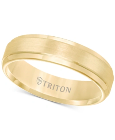 Shop Triton Satin Comfort-fit Band In Rose Or Yellow Tungsten Carbide (6mm)