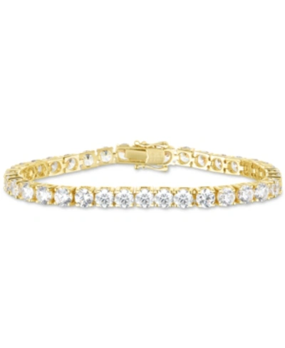 Shop Arabella Cubic Zirconia Link Bracelet In 18k Gold-plated Sterling Silver In Yellow Gold