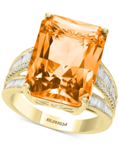 Effy Collection Effy Pink Amethyst (15-1/2 Ct. T.w.) & Diamond (3/8 Ct. T.w.) Ring In 14k Gold (also Available In Gr In Citrine