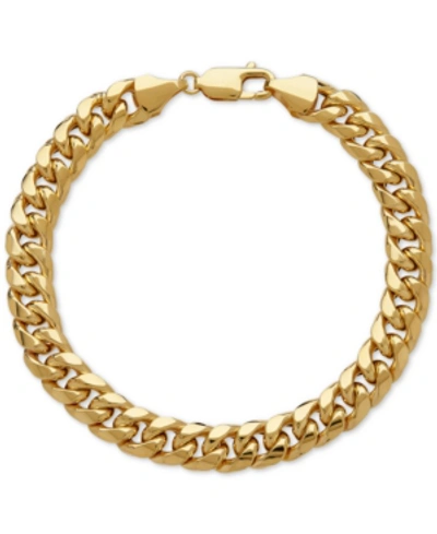 Shop Italian Gold Men's Cuban Link Bracelet In 10k Gold In Yellow Gold