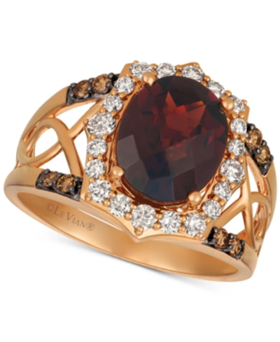 Le Vian Rhodolite Garnet (3-1/5 Ct. T.w.) & Diamond (1/2 Ct. T.w.) Ring In 14k Rose Gold In Garnet
