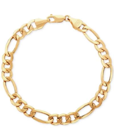 Shop Italian Gold Men's Figaro Link Bracelet In 10k Gold In Yellow Gold