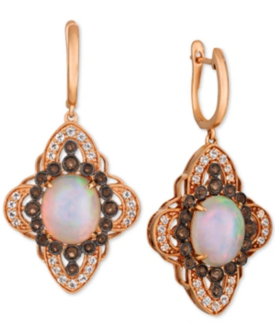 Shop Le Vian Crazy Collection Multi-gemstone Drop Earrings (5-7/8 Ct. T.w.) In 14k Rose Gold In Opal