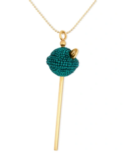 Shop Simone I. Smith 18k Gold Over Sterling Silver Necklace, Medium Green Crystal Lollipop Pendant