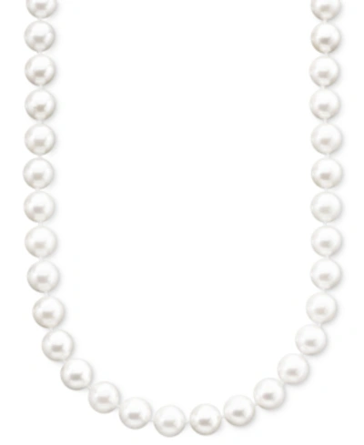 Shop Belle De Mer Pearl Necklace, 18" 14k Gold A+ Akoya Cultured Pearl Strand (6-1/2-7mm) In No Color